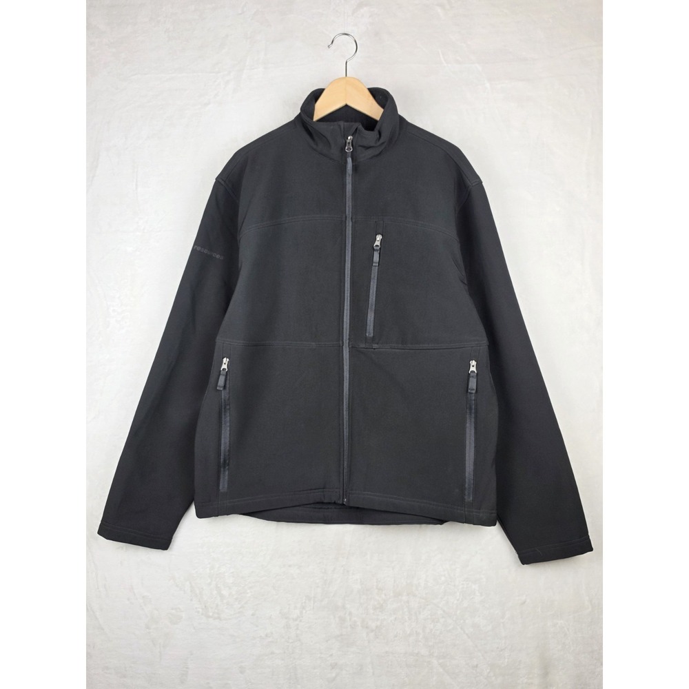 Fossa Soft Shell Jacket Mens Large Black Full Zip EOG Resources Logo Stretch